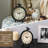 Analog Metal Quartz Movement / Crystal Tabletop Clock in Black