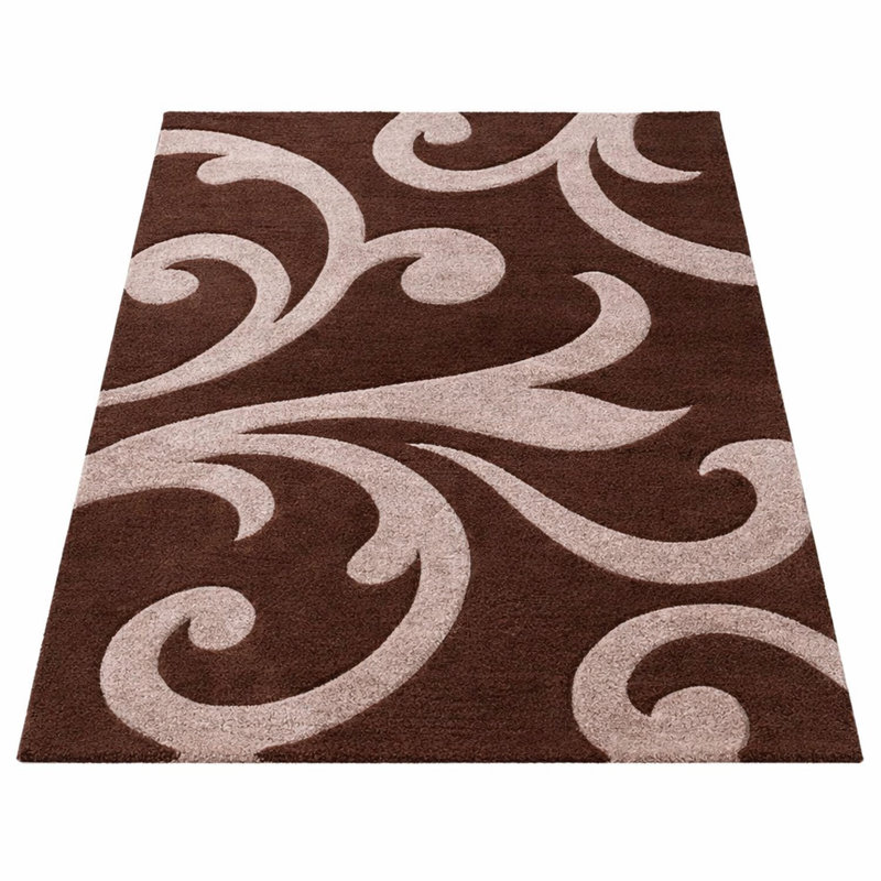 Tapis abstrait en polypropylène tissé à la machine Atakan, Rectangle 2 pi 8 po x 4 pi 11 po