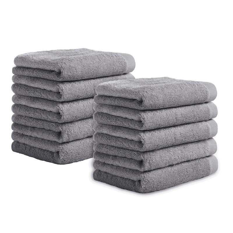 10 Packs Rayon From Bamboo Washcloths, Grey