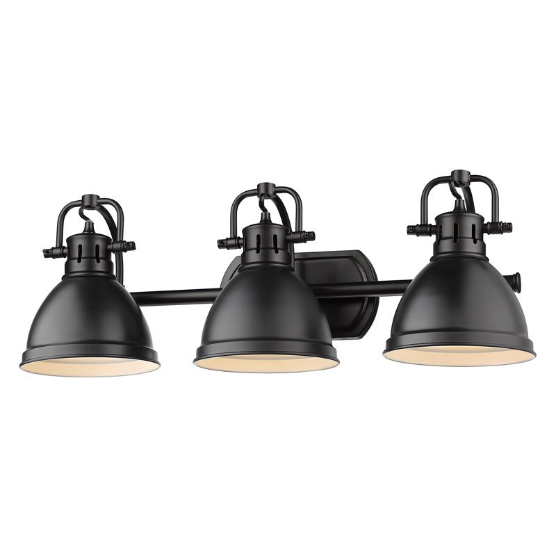 Drakeford Vanity Light, 3 Lights, Matte Black, Matte Black