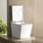 Square Smart Toilet with Built-in Tank, Remote Control, Tankless Bidet, LED Display-114279054