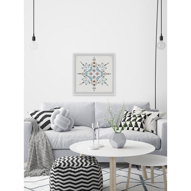 Butterfly Kaleidoscope by Marmont Hill - Single Picture Frame Print, 51cm H x 51cm W x 3.81cm D