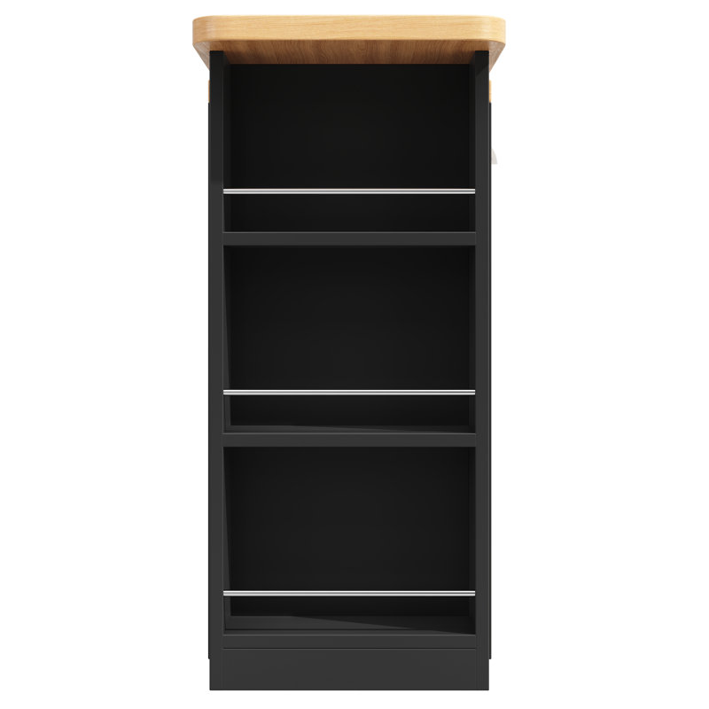 Wood Kitchen Island, Black