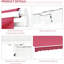 Auvent de patio 10 pi x 8 pi rouge et tissu aquatique avec cadre en aluminium et rétraction manuelle pour terrasse, balcon, cour rouge 8 pi, manivelle