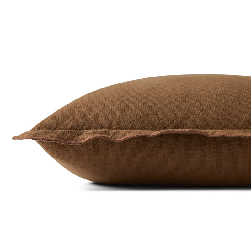 Leanne Ford x Loloi Captain Decorative Pillow, Brown, Down Blend, Square 26''