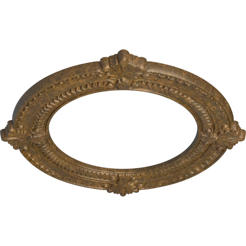 Endurathane Benson Ceiling Medallion, 13 1/8"OD x 8"ID x 5/8"P (Fits Canopies up to 8"), Hand-Painted Rubbed Bronze Finish