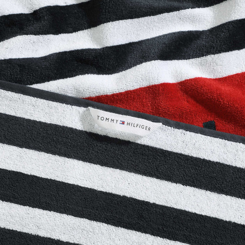 Tommy Hilfiger Leisure Blue Cotton Beach Towel, Leisure Blue