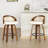 Swivel Faux Leather Cushion Rattan Back Counter & Bar Stools-215557214-215557212
