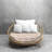 Decorative Indoor Outdoor Waterproof Round Cushion Cover, Patio Bar Stool UV Resistant Seat Cover-148600276