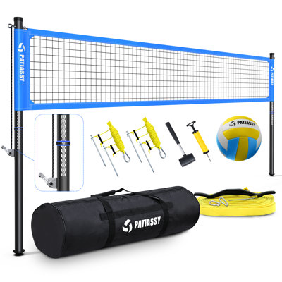 Outdoor Volleyball Complete Set with Net, Volleyball, Pump and Carrying Bag
