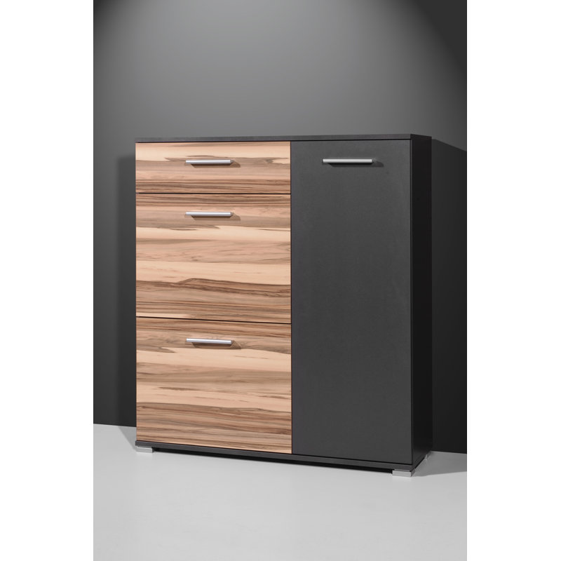 Tetford Shoe Storage Cabinet, Anthracite / Baltimore-Walnut