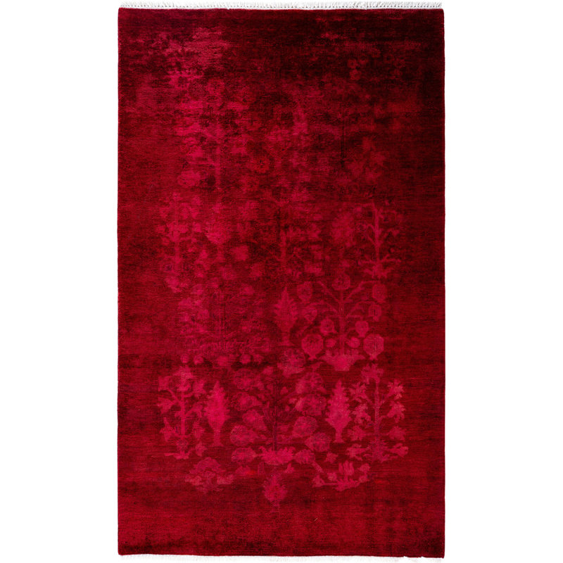 Overdyed One-of-a-Kind 3' 1" x 5' 0" Hand Knotted Area Rug