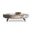 Table basse ovale en bois gris et bois manufacturé-1087132226