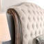 Mobilier de chambre rustique en bois massif capitonné à boutons beige-1466410426