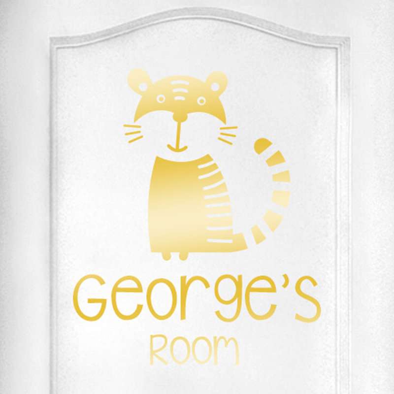 Animals Wall Decal, Shiny Gold