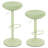 Green Set Of 2 Dining Chair,modern Swivel Round Bar Stools,backless