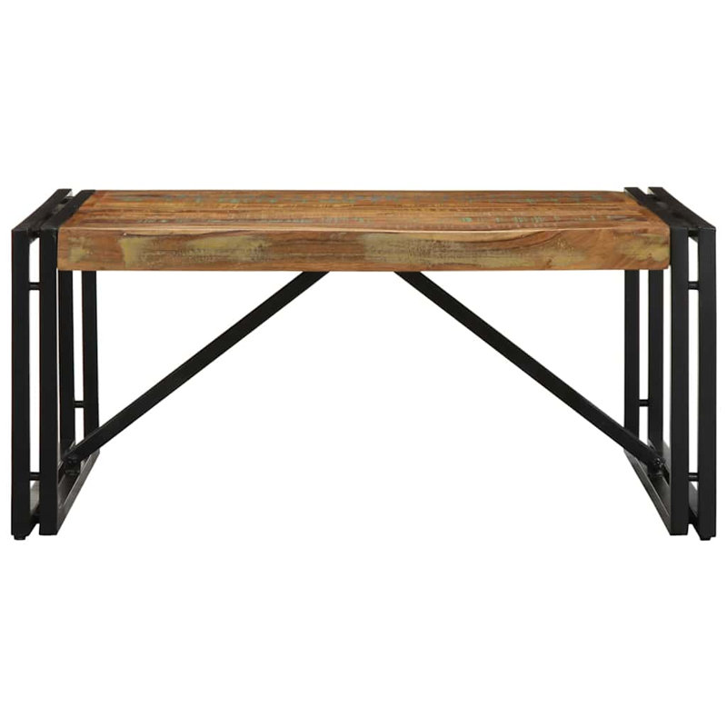 Coffee Table Solid Wood Acacia, Multicolour, 35cm H x 80cm W x 80cm D
