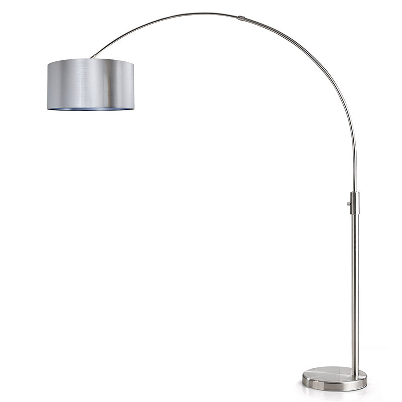 Lampe sur pied arquée 82 po Garris, Nickel brossé, Nickel brossé