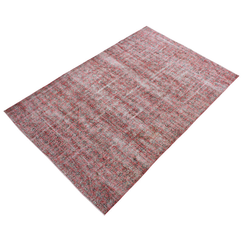 Tapis rouge foncé à transition de couleur 6 pi 9 po x 9 pi 10 po