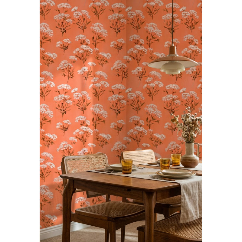 Papier peint floral, décoration murale classique rétro, Peler et coller