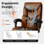 Grande et grande chaise de bureau avec repose-pieds 400 lb, chaise de bureau confortable en cuir à haut dossier avec coussins de siège et dossiers épaissis