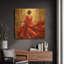 Tableau mural en métal doré « Rhapsodie écarlate », 91,4 cm x 91,4 cm-1691306502