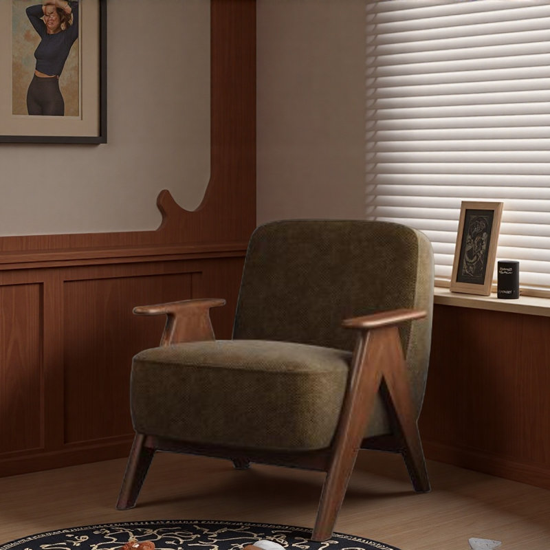 Fauteuil de loisirs rétro pour se détendre., Marron foncé