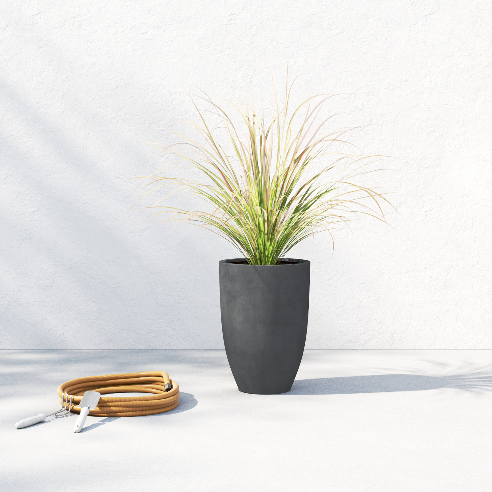 Elbe Pot Planter, 21.75" H x 16" W x 16" D, Gray