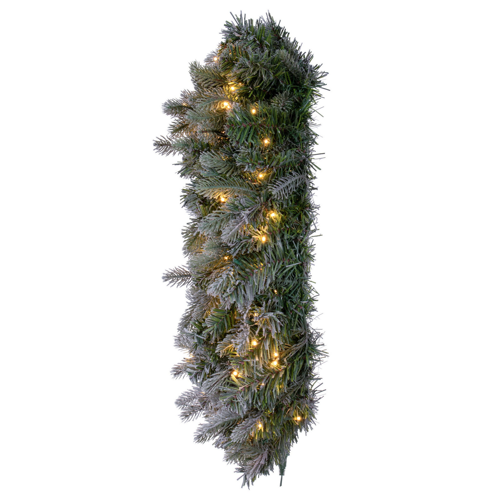 Frosted Pre-Lit Fir Christmas Wreath, 60" H x 60" W x 5" D