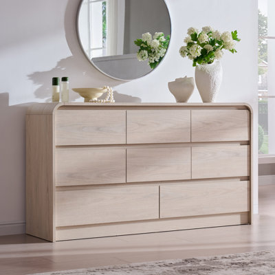 Maud Modern 8 Drawers Dresser for Bedroom, 55" Wide Dressers & Chest of Drawers w/Curved Profile Design
