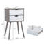 Table de chevet avec 2 tiroirs gris - pour garder la chambre bien rangée