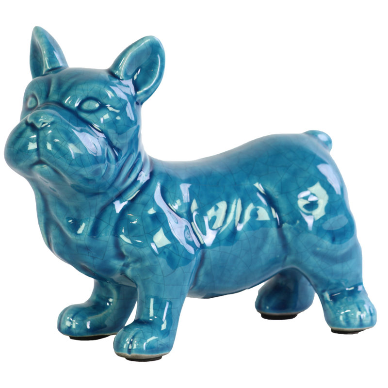 Figurine bouledogue français debout en céramique Lesure