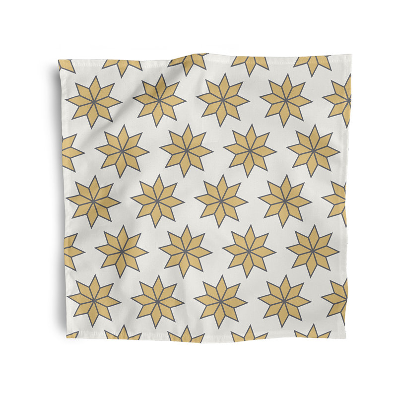 Ciin Polyester Geometric Square Napkin, Yellow