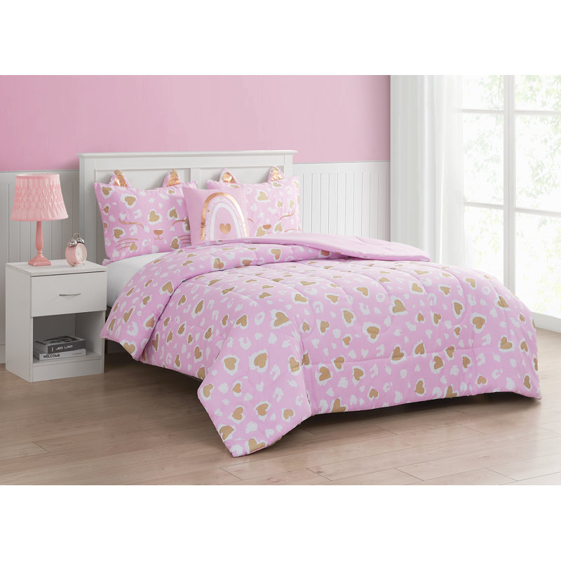 Lily Comforter Set, Full Comforter+2 Standard Shams+1 Throw Pillow