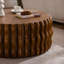 Table basse ronde 31,50 "à nervures ondulées, pour salon / appartement (entièrement assemblée)