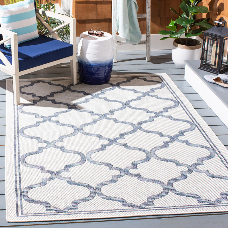 Martha Stewart Indoor Outdoor Performance Machine Washable Geometric Indoor/Outdoor Area Rug, Rectangle 5'3" x 7'6"