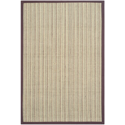 Auckland Striped Sisal Beige/Purple Area Rug