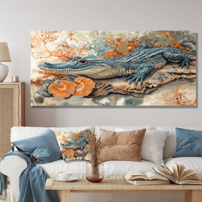 Aligator and Marble Felections II - Crocodile, art mural