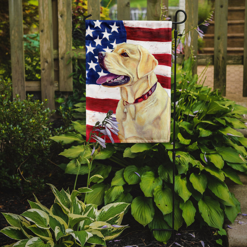 2 côtés en polyester de 2 côtés american drapeau de jardin, Labrador brun clair
