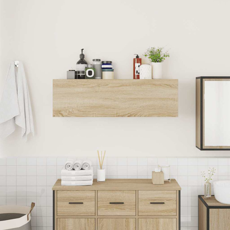 Bathroom Wall Cabinet, Sonoma Oak, 11.8"H x 9.8"W x 31.5"L 
