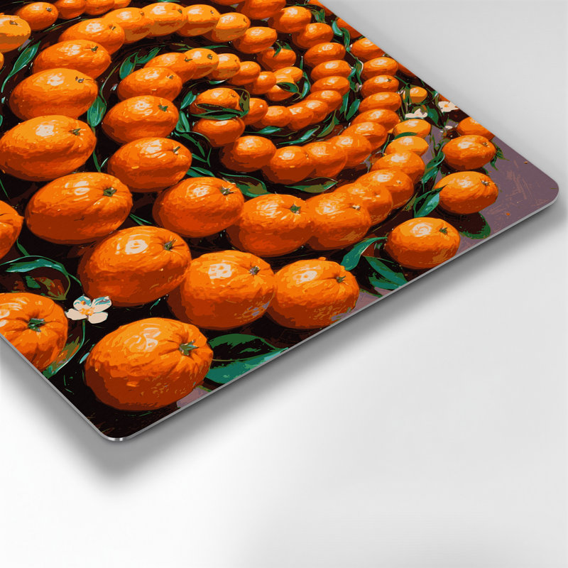 Art mural en métal fruits orange, H 24 po x l 36 po