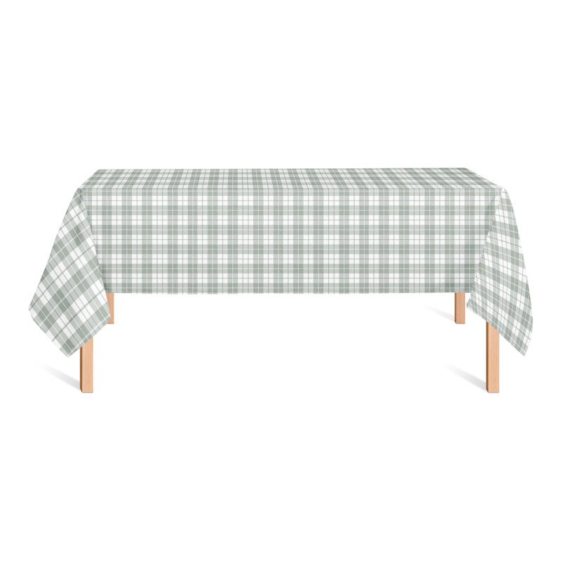 Nappe rectangulaire en polyester Vichy, Vert