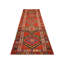 Tapis de couloir rouge en laine noué à la main de conception unique 2 pi 9 po x 11 pi 5 po années 1960