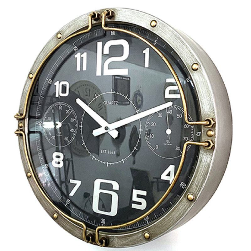 Tigela Metal Wall Clock – Hand-Finished Analog Decorative Clock for Living Room, Kitchen or Office Wall Décor