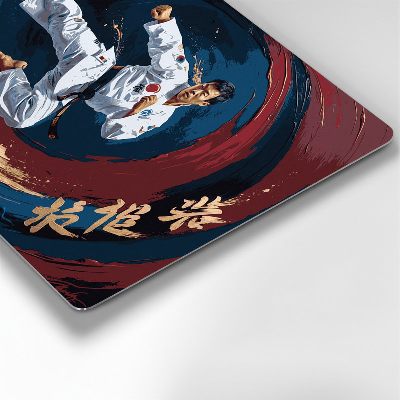 Art mural gris en métal Sports Taekwondo