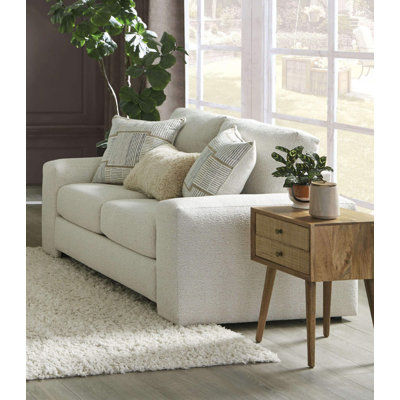 70.4" W Contemporary Loveseat, Cream/Beige