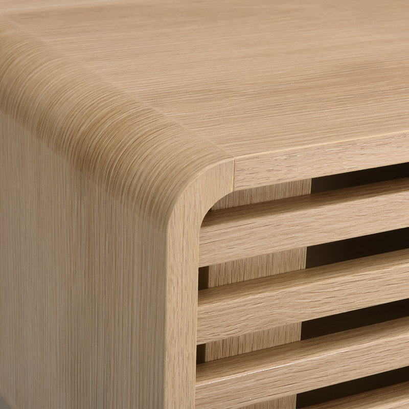 Modern Coffee Table With Storage, 15.7" H x 23.4" L x 43.5" W, Natural Wood