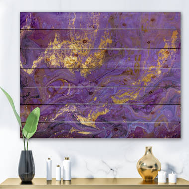 Purple Gold Flowers III - Urban Art - Canvas 