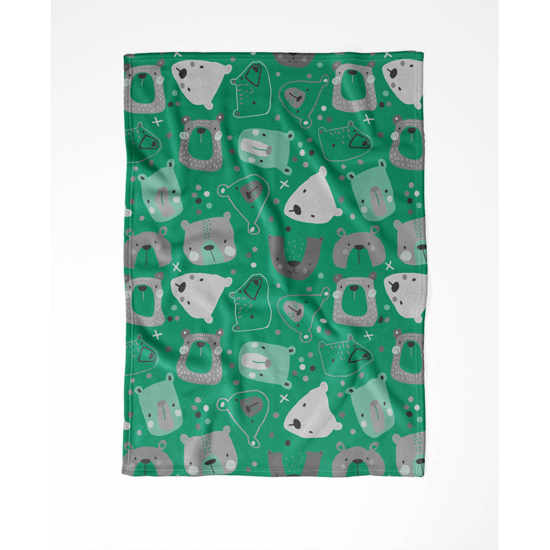 Bear Face, 50" W x 60" L, Green