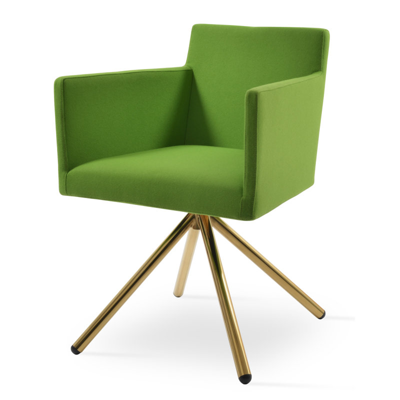 Fauteuil Harpoint, Laine bleu royal Camira, Or